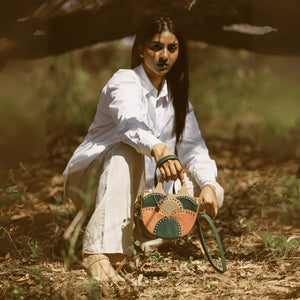 Green Hermitage Savannah Vegan Leather Sling Bag