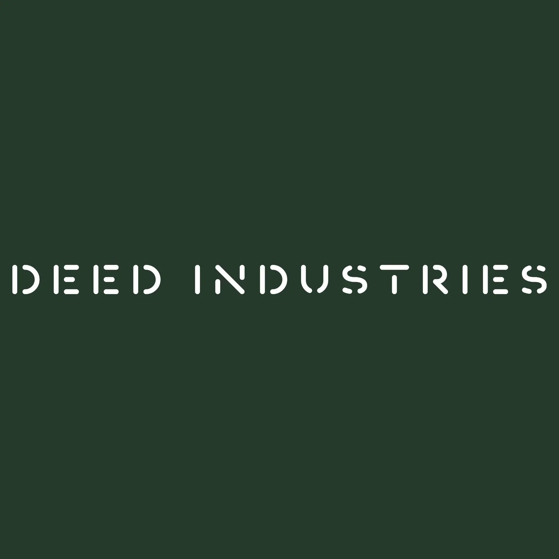 DEED INDUSTRIES logo on a green background