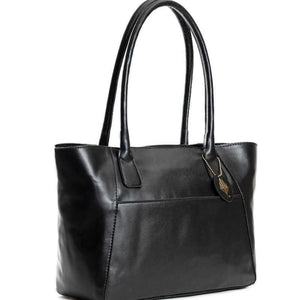 Black Athena Tote Bag against a white background