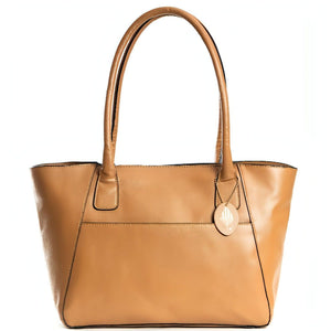 Tan vegan leather Athena Tote Bag