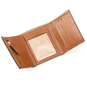 Green Hermitage Oxylus Wallet shown unfolded against a white background- Deed Industries