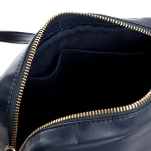 Green Hermitage Vanadey Satchel interior view showing zipper - Deed Industries