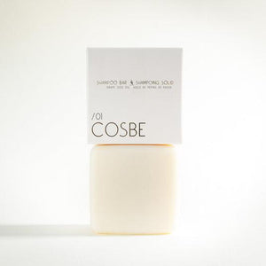 cosbe solid shampoo bar. designed to be as kind to the planet as it is your hair. made from circular ingredients