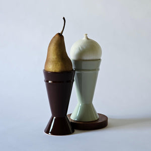 mazagran coffee cups made from upcycled clay against a white background